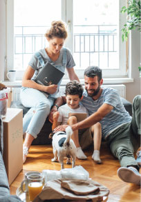 family sitting together 